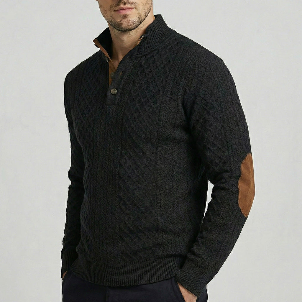 Crown - Jersey de cuello alto clásico para hombre