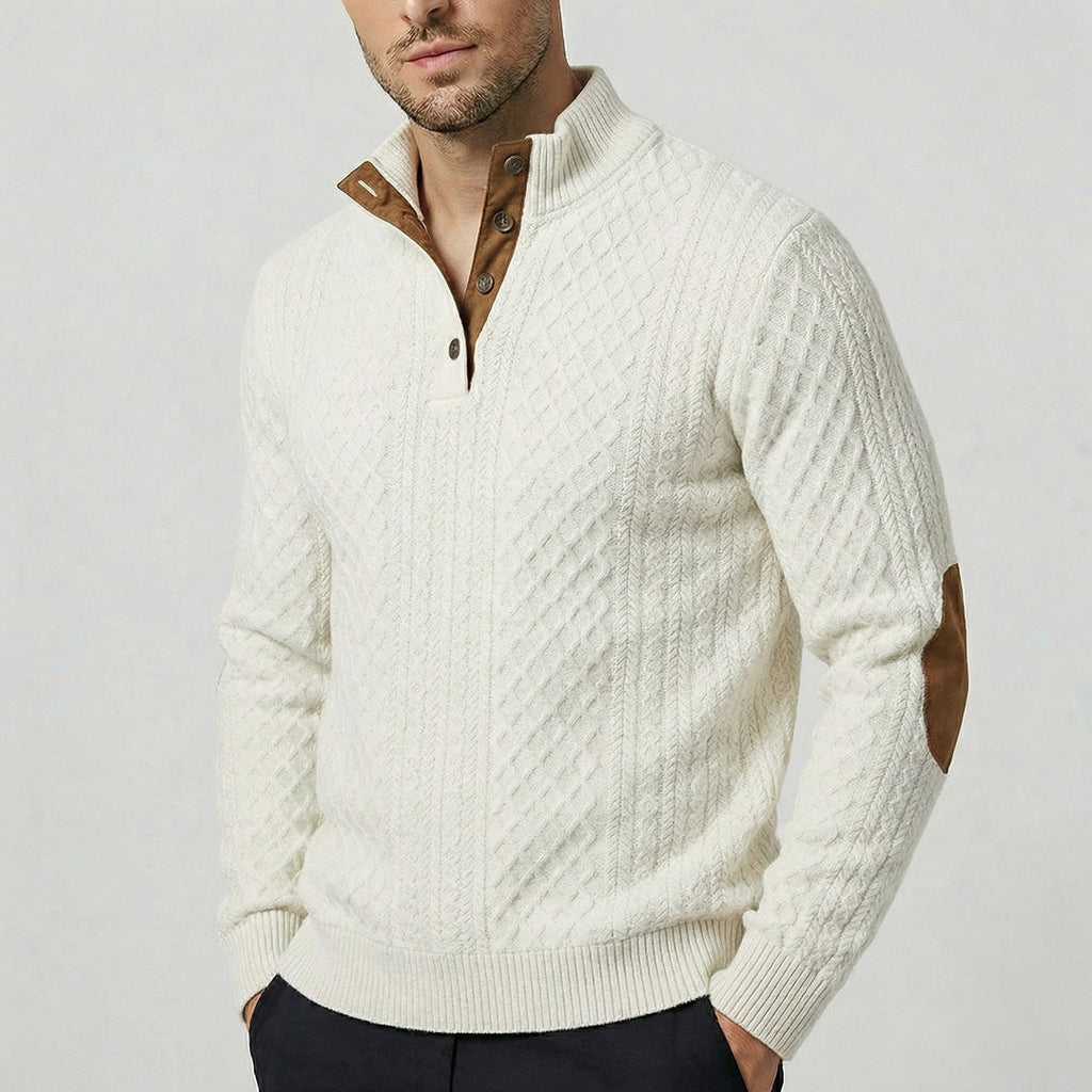 Crown - Jersey de cuello alto clásico para hombre