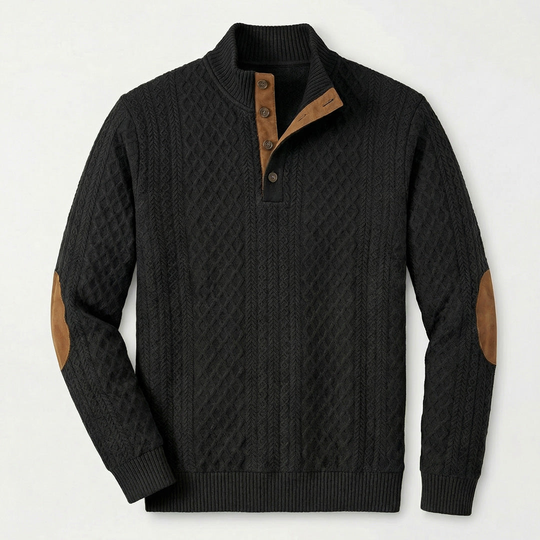 Crown - Jersey de cuello alto clásico para hombre
