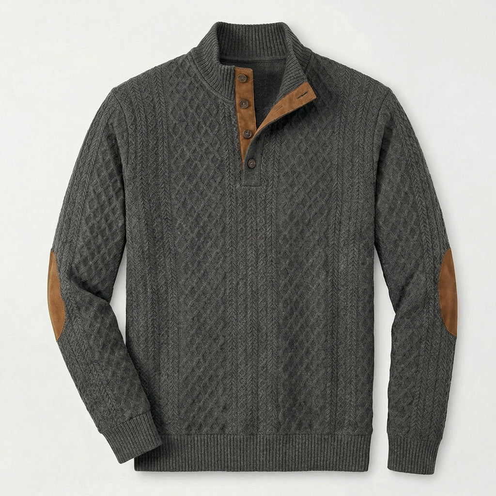 Crown - Jersey de cuello alto clásico para hombre