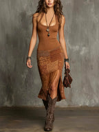 Vestido Estampado con Tirantes Finos